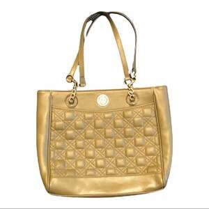 Anne Klein Purse Gold Quilted Pattern Bag Purse
